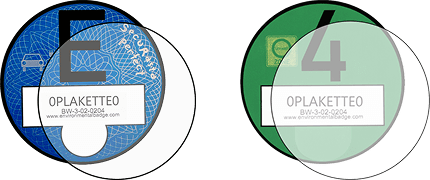 Películas autoadhesivas para la E-Plakette azul y la pegatina medioambiental alemana