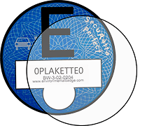 Película autoadhesiva para la E-Plakette azul
