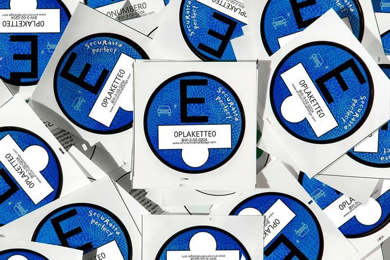 Collage de la E-Plakette para Alemania