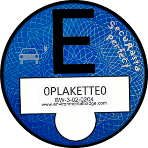 E-Plakette azul para Alemania